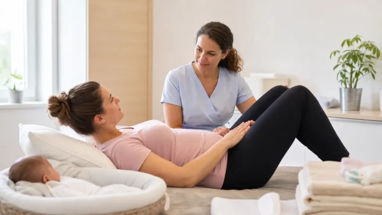 Imagen editorial sobre Ejercicios de Kegel para fortalecer el suelo pélvico después del parto