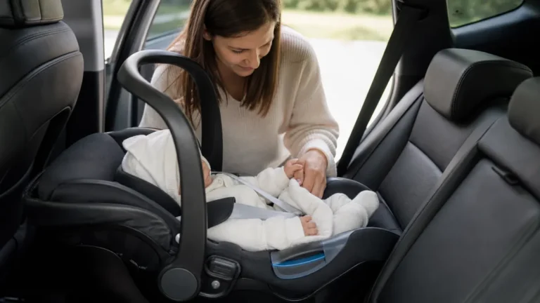 Imagen editorial sobre Maternidad y seguridad en el coche